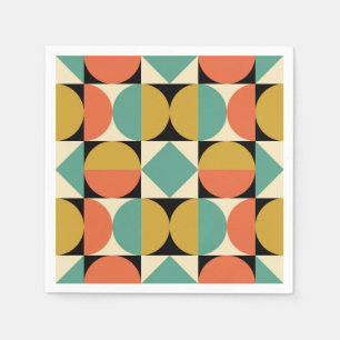 Mid Century Modern Geometric Design Napkin