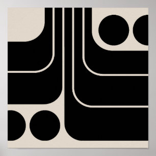 Mid Century Modern Geometric Design Poster