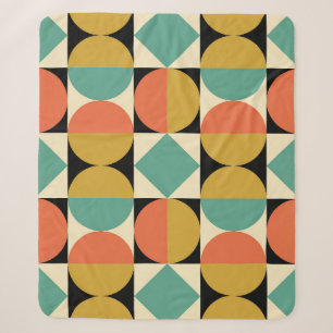 Mid Century Modern Geometric Design Sherpa Blanket