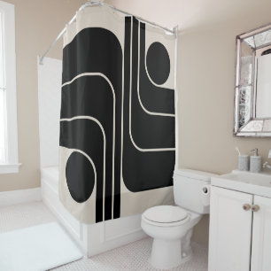 Mid Century Modern Geometric Design Shower Curtain