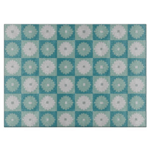 Mid Century Modern Geometric Flowers Cutting Board