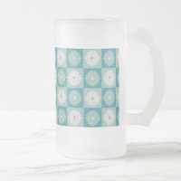 Mid Century Modern Geometric Flowers Frosted Mug