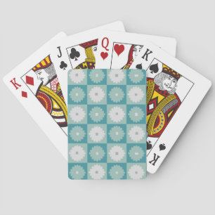 Mid Century Modern Geometric Flowers Playing Cards