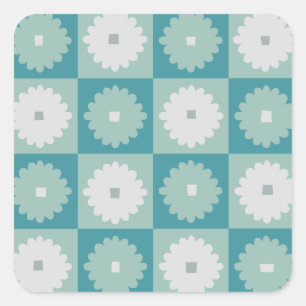 Mid Century Modern Geometric Flowers Stickers