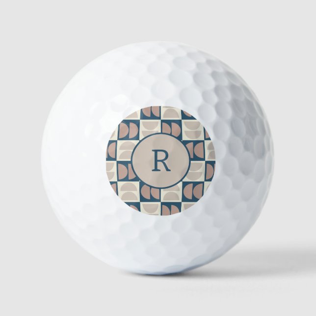Mid century modern geometric  golf balls (Front)