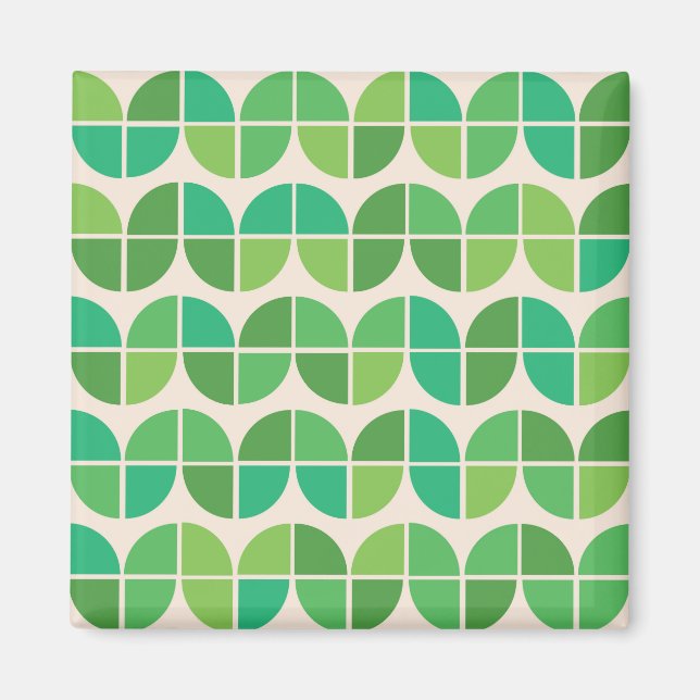  Mid Century Modern Geometric Green Pattern  Magnet (Front)
