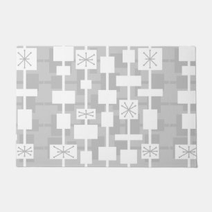 Mid Century Modern Geometric Light Grey Doormat