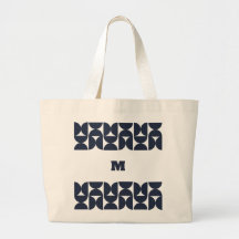 Mid-Century Modern Geometric Monogram Tote Bag