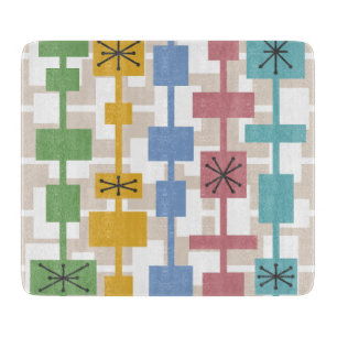 Mid Century Modern Geometric Multicolored 1 Cutting Board