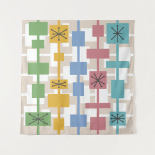 Mid Century Modern Geometric Multicolored 1 Tapestry