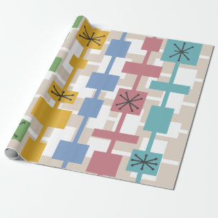 Mid Century Modern Geometric Multicolored 1 Wrapping Paper