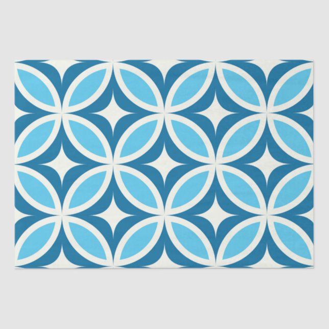 Mid century modern geometric Navy Blue  Tissue Paper (Front)