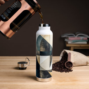 Mid-century Modern Geometric Neck Tie Water Bottle