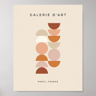 Mid Century Modern Geometric Neutral Beige Poster