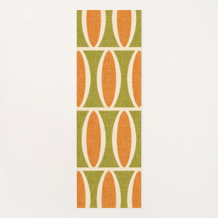 Mid Century Modern Geometric Oval Pattern Yoga Mat