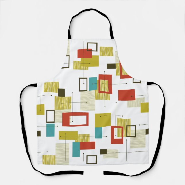 Mid Century Modern Geometric Pattern Apron (Front)