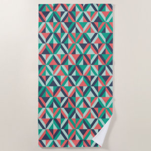 Mid-Century Modern Geometric Pattern Beach Towel