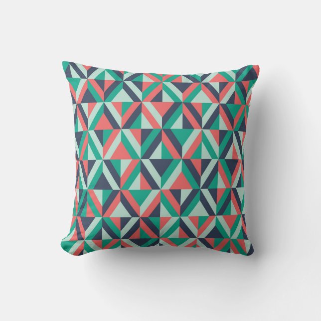 Mid-Century Modern Geometric Pattern Cushion (Front)