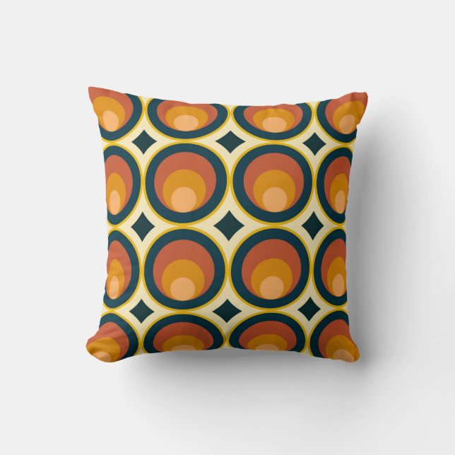 Mid Century Modern Geometric Pattern Cushion (Front)