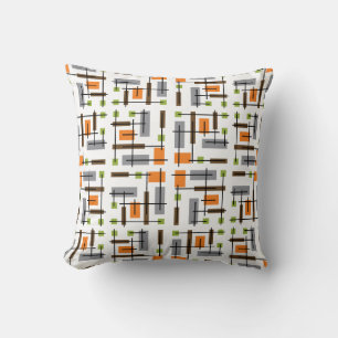 Mid Century Modern Geometric Pattern Cushion