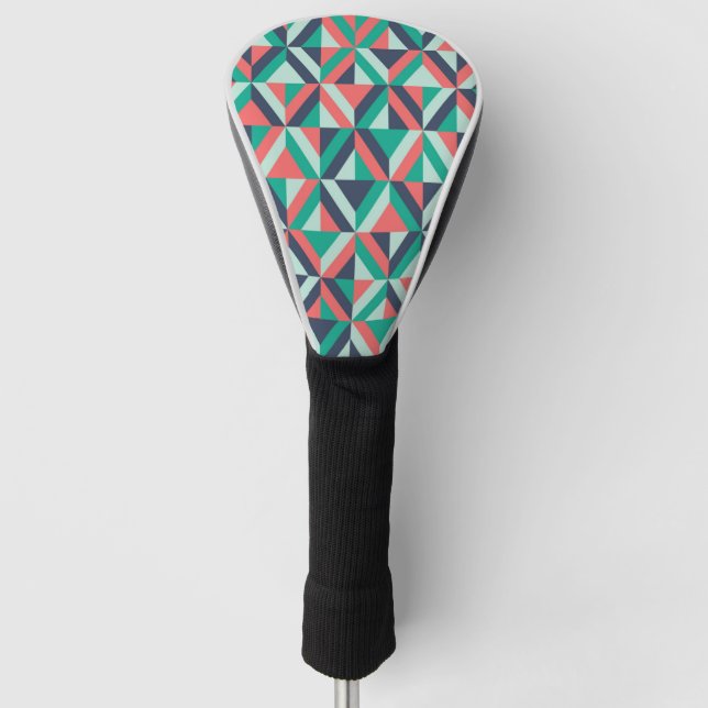 Mid-Century Modern Geometric Pattern Golf Head Cover (Front)