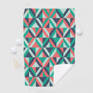 Mid-Century Modern Geometric Pattern Golf Towel