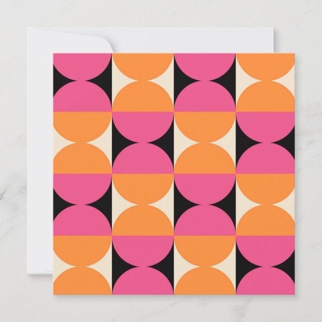 Mid Century Modern Geometric Pattern Invitation (Front)