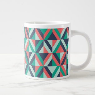 Mid-Century Modern Geometric Pattern Large Coffee Mug