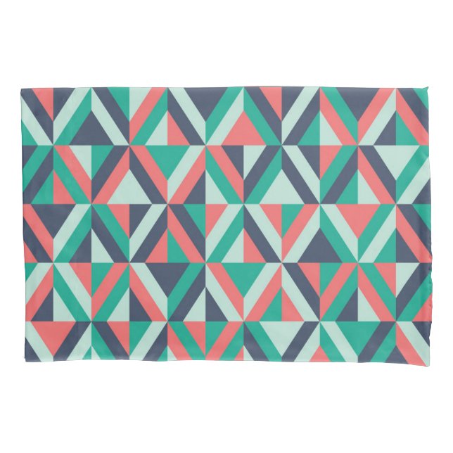 Mid-Century Modern Geometric Pattern Pillowcase (Front-Left)