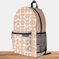 Mid Century Modern Geometric Pattern Pink Peach