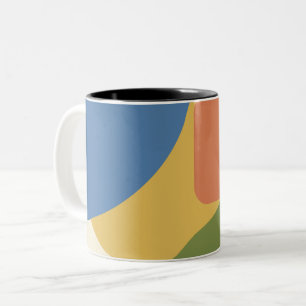 Mid Century Modern Geometric Pattern - Retro 1950s Two-Tone Coffee Mug