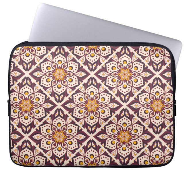 Mid-Century Modern Geometric Pattern – Retro Abstr Laptop Sleeve (Front)