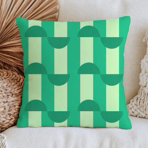 Mid Century Modern Geometric Pattern RETRO Green Cushion