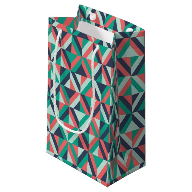 Mid-Century Modern Geometric Pattern Small Gift Bag (Front Angled)