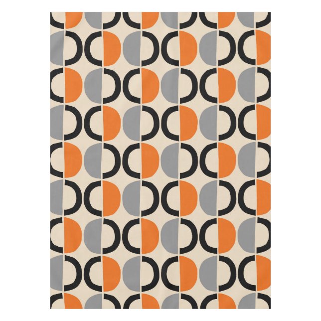Mid Century Modern Geometric Pattern Tablecloth (Front)