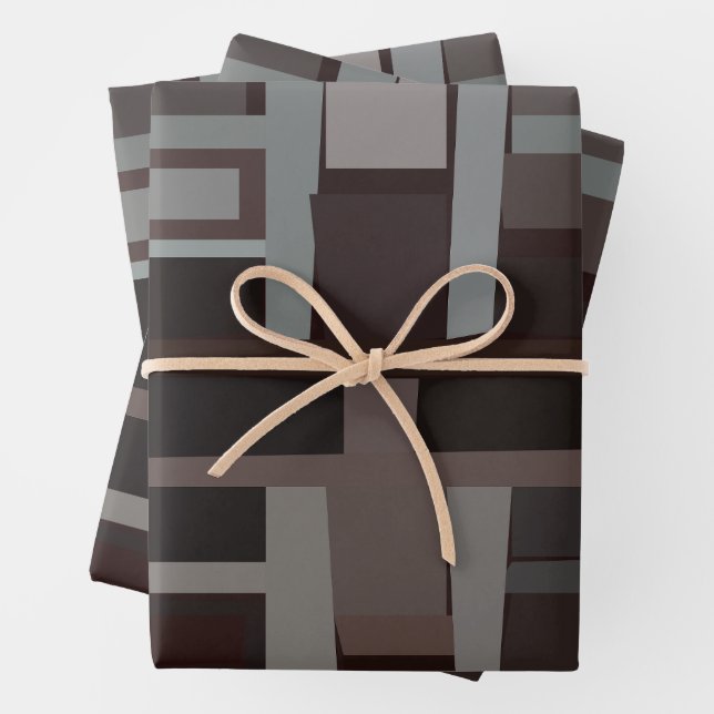 Mid Century Modern Geometric Pattern    Wrapping Paper Sheet (In situ)