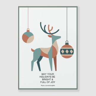Mid Century Modern Geometric Reindeer Flat Holiday