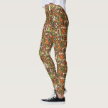 Mid-Century Modern Geometric Retro 50s | 60s Brown Leggings<br><div class="desc">Go out in retro cool style with these unique 1950s - 1960s inspired all-over-print leggings. The mid-mod geometric pattern is made of triangles, squares, rectangles and circles. It's designed in vintage shades of orange, green and cream on a brown background.. This pretty pattern design repeats across the leggings. It's for...</div>