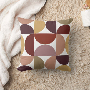 Mid-Century Modern Geometric Retro Terracotta  Cushion