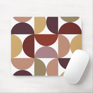 Mid-Century Modern Geometric Retro Terracotta Mouse Mat
