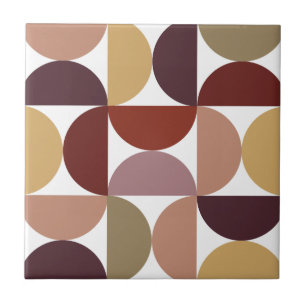 Mid-Century Modern Geometric Retro Terracotta Tile