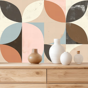 Mid-Century Modern Geometric Seamless Pattern Wallpaper