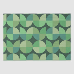 Mid Century Modern Geometric Shapes Green  Tissue Paper