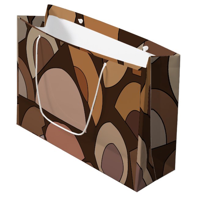 Mid Century Modern Geometric Shapes Large Gift Bag (Front Angled)