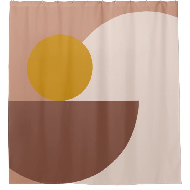 Mid century Modern Geometric Shower Curtain (Front)