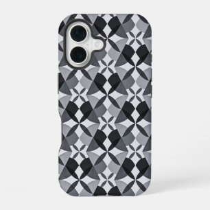 Mid-Century Modern Geometrics Black iPhone 16 Case