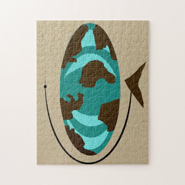 Mid Century Modern Globe Art Jigsaw Puzzle (Vertical)