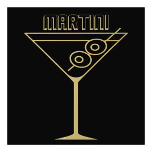Mid Century Modern Gold 2 Olive Martini Photo Print