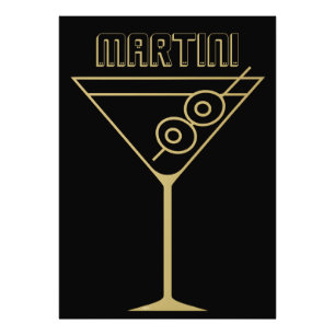 Mid Century Modern Gold 2 Olive Martini Photo Print