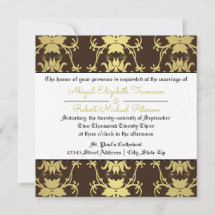 Mid-Century Modern Gold Leaf - Wedding Invitation
